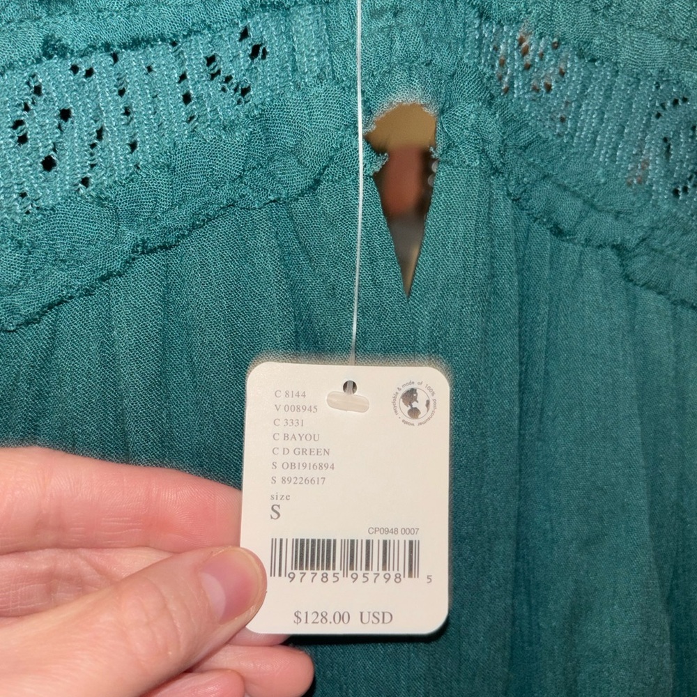 Free People Teal Maxi Dress with Tassel Accents - Picture 5 of 8